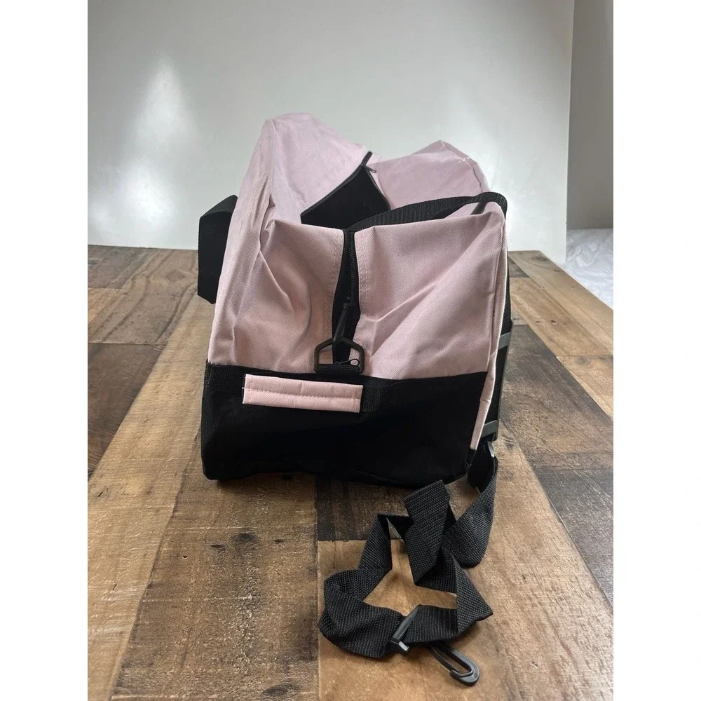 24 Inch Large Pink and Black Duffle Bag Gym Travel Bag
